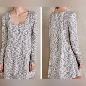 Saturday Sunday by Anthropologie M Soft Textured Blue Paisley Sweater Dress